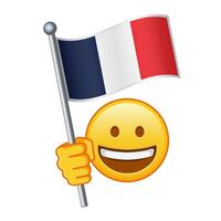emoji com França bandeira ampla Tamanho do amarelo emoji sorrir vetor