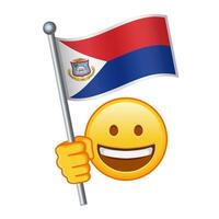 emoji com sint maarten bandeira ampla Tamanho do amarelo emoji sorrir vetor