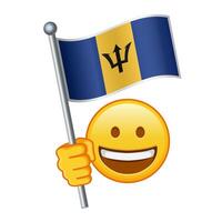 emoji com barbados bandeira ampla Tamanho do amarelo emoji sorrir vetor