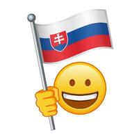 emoji com Eslováquia bandeira ampla Tamanho do amarelo emoji sorrir vetor