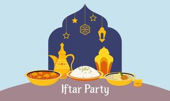 iftar festa celebração conceito folheto vetor