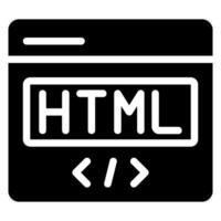 ícone de glifo html vetor