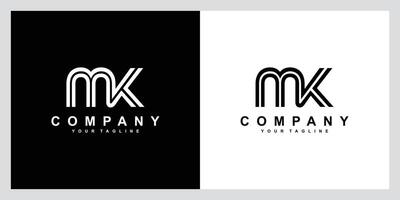 mk ou km carta logotipo Projeto modelo vetor