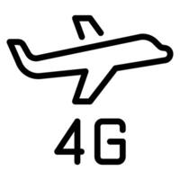 ícone de linha de modo avião vetor
