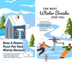 melhor inverno rompe para você, livro Lugar, colocar para feriado vetor