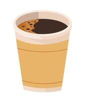 mocha café, copo com clássico cafeína bebida vetor