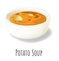 saboroso batata sopa, refeição às casa ou restaurante vetor