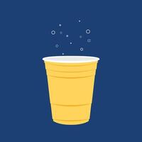 amarelo Cerveja copo. copo vetor. papel de parede. vetor ilustração do Cerveja pong tiro com pingue-pongue bola.