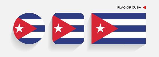 Cuba bandeiras arranjado dentro redondo, quadrado e retangular formas vetor