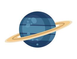 vetor ilustração com planeta Netuno dentro exterior espaço. espaço fundo com oitavo planeta do solar sistema. realista azul esfera dentro galáxia. celestial objeto para planetário ou astronomia calendário