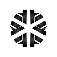 moderno simples elegante circular f logotipo vetor