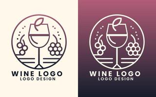 vinho vidro garrafa vetor ilustração logotipo para uma vinho fazer compras ou restaurante e Barra