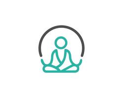 ioga com bem estar pessoa logotipo ícone Projeto vetor modelo.