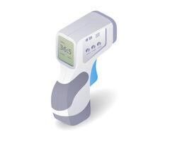 médico equipamento verificação pacientes corpo temperatura plano isométrico ilustração vetor