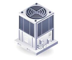 industrial hvac ventilador equipamento escape sistema isométrico 3d ilustração vetor