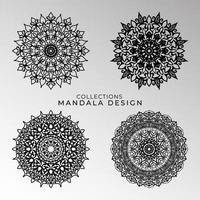 coleções padrão circular em forma de uma mandala para henna, mehndi, tatuagens, decorações. decoração decorativa em estilo oriental étnico. página do livro para colorir. vetor