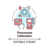 termostato calibração multi cor conceito ícone. temperatura ao controle dispositivo. hvac sistema manutenção. volta forma linha ilustração. abstrato ideia. gráfico Projeto. fácil para usar dentro promocional material vetor