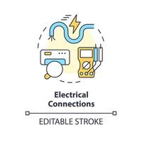 elétrico conexões multi cor conceito ícone. fiação checar. hvac elétrico segurança. volta forma linha ilustração. abstrato ideia. gráfico Projeto. fácil para usar dentro promocional material vetor