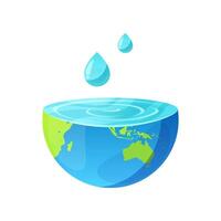 Salve  água, Salve  mundo conceito vetor isolado em branco fundo.