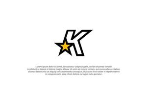 logotipo carta k quadrinho estilo Estrela vetor