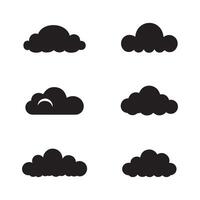 nuvem ícone definir. nuvem Preto ícone conjunto em branco fundo. vetor ilustração