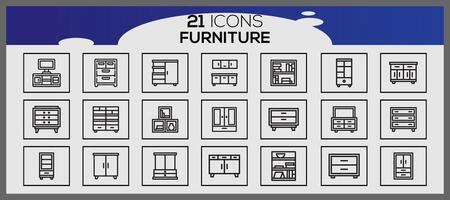 vetor mobília e casa decorações conjunto do ícones o negócio e ícones conjunto mobília elementos conjunto