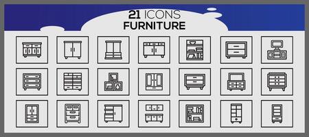 vetor mobília e casa decorações conjunto do ícones o negócio e ícones conjunto mobília elementos conjunto