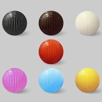 esferas 3d realistas. conjunto de bolhas. bola texturizada vetor