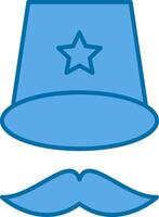 topo chapéu preenchidas azul ícone vetor
