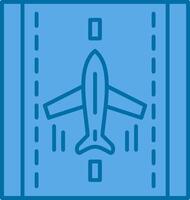 aterrissagem avião preenchidas azul ícone vetor
