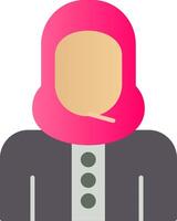islâmico mulher plano gradiente ícone vetor