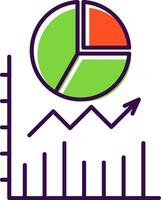 torta gráfico preenchidas ícone vetor