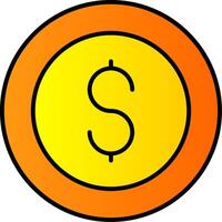 moeda linha preenchidas gradiente ícone vetor