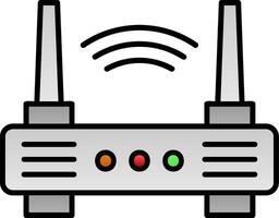 Wi-fi roteador linha preenchidas gradiente ícone vetor