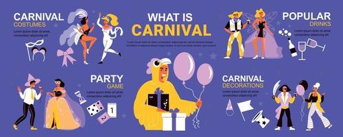 infográficos de festa de carnaval corporativo vetor