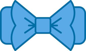 arco gravata preenchidas azul ícone vetor