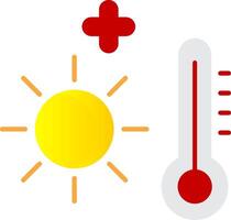 calor onda plano gradiente ícone vetor