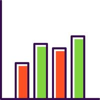 Barra gráfico preenchidas ícone vetor
