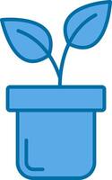 plantas preenchidas azul ícone vetor