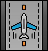 aterrissagem avião linha preenchidas gradiente ícone vetor