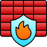 firewall linha preenchidas gradiente ícone vetor