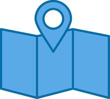 local mapa preenchidas azul ícone vetor