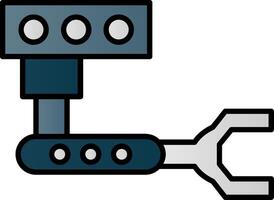 industrial robô linha preenchidas gradiente ícone vetor
