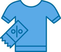 camisa preenchidas azul ícone vetor