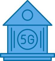 inteligente casa preenchidas azul ícone vetor