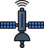 satélite linha preenchidas gradiente ícone vetor