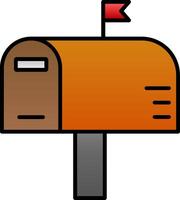 caixa de correio linha preenchidas gradiente ícone vetor