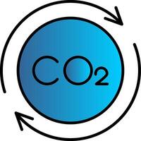 carbono ciclo linha preenchidas gradiente ícone vetor