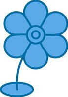 flor preenchidas azul ícone vetor