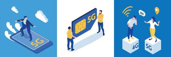 Conceito de design de internet 5g vetor